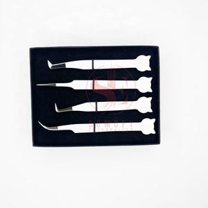 Nouvelle arrivée Premium qualité femmes chat Design Volume cils pince à épiler fait à la main professionnel en acier inoxydable cils pointus - Product Image 4