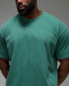 Custom Logo Hip Hop Style Men's T-Shirt 100% Cotton Solid Color High Quality Quick Dry & Breathable Loose Fit Men <b>Tshirts</b> - Product Image 5