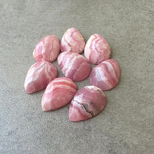 Pierre précieuse naturelle en rhodochrosite, taille carrée, forme poire, calibrée, dos plat, pour la fabrication de bijoux - Product Image 3
