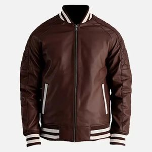 Chaqueta de Cuero Phi 2026 |   Chaqueta Bordada de Fraternidad para Hombre | Chaqueta Bordada de Fraternidad, Chaqueta Bomber Personalizable - Product Image 1