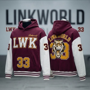 Vente en gros de sweats à capuche en molleton écologique vintage pour hommes, coupe classique, avec logo personnalisé brodé et imprimé - Product Image 1