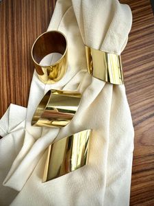 Modern Brass Napkin Rings 4.5cm Durable Wedding <b>Table</b> Decoration Ring Shape - Product Image 5