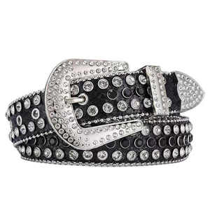 <b>Red</b> Rhinestone Embellished Casual <b>Belt</b> Silver Pin Buckle Party Style Solid Pattern - Product Image 5