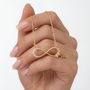 Collier pendentif en diamant symbole de l'éternité de luxe, plaqué argent sterling, bijoux en or fin pour femmes, cadeau de fiançailles ou de mariage - Product Image 1