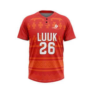 Camisetas de Béisbol Personalizadas con Nombre de Equipo y Logotipo Frontal, 100% Poliéster Ecológico, Absorbentes de Humedad, Manga Corta, OEM ODM - Product Image 1