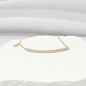 Elegante clásico de moda Pave Stones rodio plateado latón pulsera conjunto de joyas para fiestas aniversarios regalos - Product Image 1