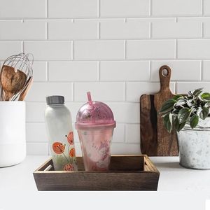 Plateau décoratif en bois rectangulaire, plat de service fait main à motifs, plat à collation pour la maison, les mariages et les fêtes - Product Image 2