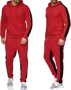High Quality Winter Casual Fleece Sweatshirts and Sweatpants Tracksuits Set Custom Tracksuit <b>Men</b> Regular 2 in 1 Solid Printed - Product Image 2