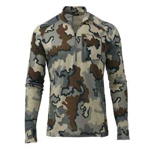 Men <b>Camo</b> Hunting Baselayer Quarter Zip Long Sleeve Tactical Shirt Breathable Thermal Performance Outdoor Sports Apparel - Product Image 2