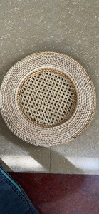 Plateau de service rond en rotin de 16 pouces, fait main, en osier, pour restaurant, hôtel, buffet - Product Image 3