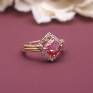 IGI Certified Lab Grown Diamond <b>Cushion</b> Cut Halo Engagement <b>Ring</b> in 9K Rose / Yellow / White Gold Vintage Geometric Bridal <b>Ring</b> - Product Image 4