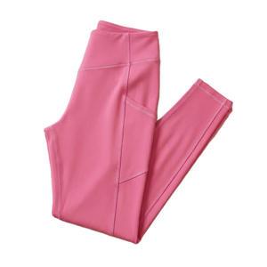 Leggings Deportivos de Cintura Alta Color Rosa, Tejidos, con Bolsillos, Elásticos y Transpirables para Mujer - Product Image 4