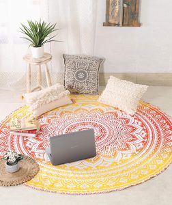 Tapiz Redondo para Colgar en la Pared, Estilo Hippie, Mandala, Bohemio, Indio, Mantel de 70 Pulgadas (178 cm), Rojo Fuego, Decoración Boho para el Hogar - Product Image 2