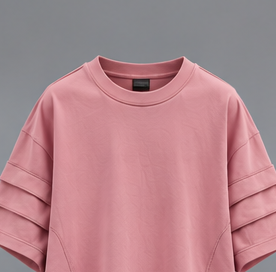 Camiseta Oversize Rosa Lisa con Cuello Redondo para Hombre, Ajuste Holgado, Manga Corta, Estilo Urbano - Product Image 2