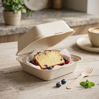 Boîte d'emballage pour gâteaux et desserts jetable écologique avec couvercle à charnière pour contenants alimentaires