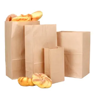 OEMロゴプリント卸売食料品ホワイトブラウンクラフト紙SOS紙袋