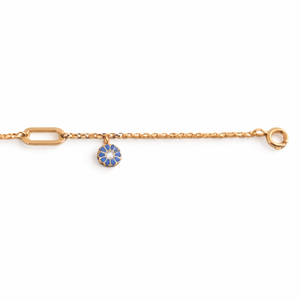 18ct Gold Enamel Daisy Flower Charm Bracelet for Women Colorful Cute Adjustable Chain Link Jewelry Daily Wear Party Gift - Product Image 4