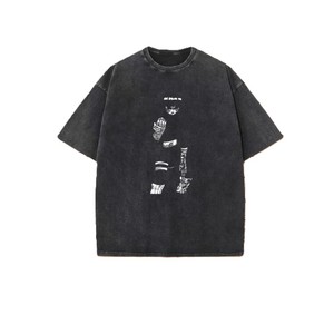 Camiseta Extra Grande con Estampado Personalizado, Lavada al Ácido, para Mujer, 100% Algodón, Transpirable, de Secado Rápido, Camisetas para Hombre - Product Image 1