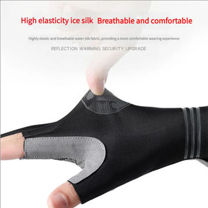 ถุงมือปั่นจักรยานแบบครึ่งนิ้ว หนังตาข่าย ป้องกันรังสียูวี กันลื่น ระบายอากาศได้ดี สวมใส่สบาย - Product Image 6