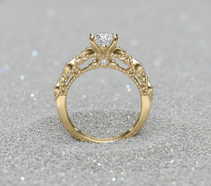 Anillo de Compromiso con Diamante Creado en Laboratorio, Oro de 14K, Corte Redondo, Estilo Vintage, Fábrica de Joyería OEM ODM - Product Image 2