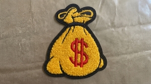<b>Yellow</b> Money Bag Patch With Red Dollar Sign Embroidered Iron-On Applique For Bags Apparel <b>Accessories</b> - Product Image 6