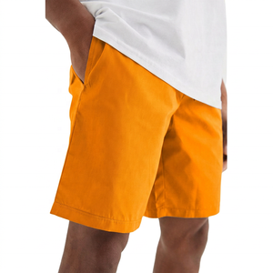 Shorts Bermuda en Coton Oxford Gris Uni pour Hommes, Taille Mi-Haute, Élastique, Respirant, Style Casual avec Poches - Product Image 6