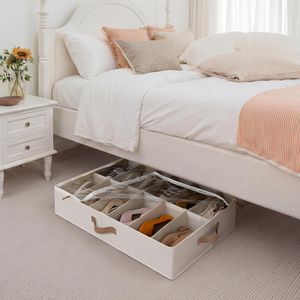 <b>Shoe</b> Organizer for Closet 2 Pack Ultra Thick Fabric <b>Shoe</b> Storage <b>Containers</b> Fits up to 24 Pairs with Bottom Support - Product Image 4