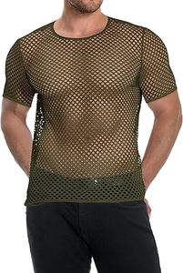 New Arrival 2026 <b>Fishnet</b> Top Undershirt T-shirts Sexy Clubwear Sheer Men's Mesh T Shirts Net See Through Breathable LOW MOQ - Product Image 3