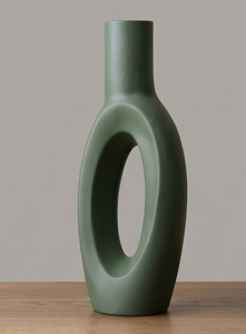 Jarrón Decorativo de Metal Verde de Lujo, Moderno, con Textura Hueca Orgánica, para Flores, para Hogar, Oficina, Vestíbulo, Diseño de Interiores - Product Image 2