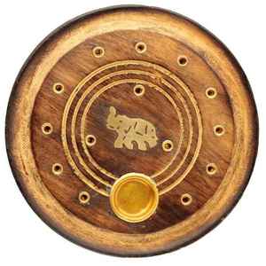Porta Incienso de Madera con Diseño Personalizado para Hogares, Templos Festivos, Uso en Aromaterapia, Porta Incienso Redondo para Meditación - Product Image 6