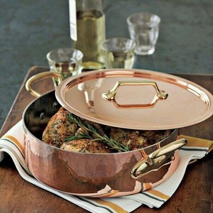 Multipurpose Copper Saucepan Cooking Pot with Lid for Home Kitchen Restaurant Hotel Use Durable Heavy Duty Metal Gas Compatible - Product Image 2