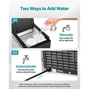 Dispenser d'Acqua da Banco 3-in-1 e Fabbricatore di Ghiaccio Rapido 35 LBS/24H 12 Cubetti/7 Min 4 LBS di Capacità per Ufficio e Hotel - Product Image 5
