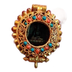 Pendentifs religieux faits à la main en forme de goutte d'eau, en argent, turquoise chrétienne, plaqué or 18 carats, sans nickel - Product Image 6