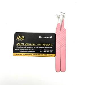 แหนบต่อขนตาแบบ L รุ่น Baby Pink 90 องศา ปลายเรียวเล็ก วัสดุสแตนเลส รับสกรีนโลโก้ตามสั่ง - Product Image 4