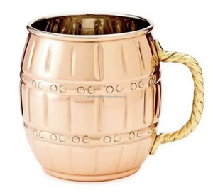 Mug en cuivre avec poignée en laiton, style classique, isolation thermique de 6 à 12 heures, idéal pour les cadeaux d'affaires - Product Image 2