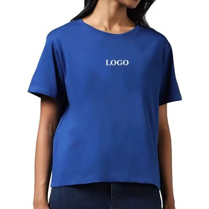 Camisetas transpirables lisas con cuello en V para mujer, camisetas deportivas de algodón personalizadas de manga corta, holgadas, informales, para verano. - Product Image 1