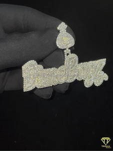Personalized <b>Name</b> Charm Pendant Full Lab Grown Diamond Luxury Hip Hop Jewelry - Product Image 1