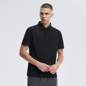 Polo de Manga Corta Gris Sólido para Hombre, Transpirable, de Poliéster Tejido, Informal - Product Image 2