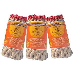 Ensemble d'encens en corde Lumbini fait à la main au Népal de 3 articles de cadeau aromatique anti-stress encens brûlant doucement avec une mèche naturelle - Product Image 1