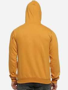 Sudadera con Capucha Color Mostaza para Hombre, Corte Regular, Informal, de Algodón, con Bolsillo, Diseño Estampado, Logotipo Frontal, Ropa de Otoño - Product Image 4