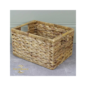 Best Seller 100% Premium Water Hyacinth Stainless Steel <b>Storage</b> <b>Basket</b> Customizable Durable Eco-Friendly Foldable Vintage Style - Product Image 4