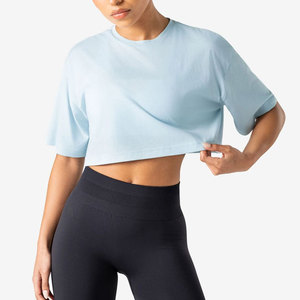 Gym T-Shirt Summer Latest Design Fashionable <b>Crop</b> <b>Top</b> T-Shirt Plus Size Lightweight 180 Gsm Blank Custom Logo T-Shirt - Product Image 5