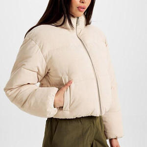 Wholesale High Quality <b>Women</b> Winter Bomber Coats Thick <b>Lightweight</b> Cotton Puffer <b>Jackets</b> Stripe Pearls Diamonds - Product Image 3