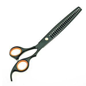 Ciseaux de coiffure professionnels pour effiler les cheveux, en acier inoxydable 440C, à pointe arrondie, pour texturiser, pour droitiers, 28 dents, ergonomiques - Product Image 1