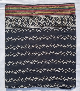 Hand Block Print With Zari Border <b>Sarong</b> Boho Swim Cover Up Indian Pareo Summer Bikini <b>Wrap</b> Skirt Lightweight Travel Scarf - Product Image 5