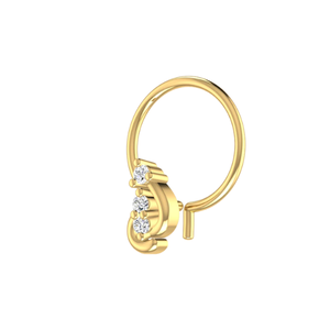 AJRETAIL Clou de nez en or 14 carats avec diamant naturel de 0,026 ct, design floral, certificat GIA, style ethnique - Product Image 4