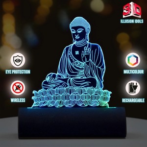 Vente flash : Idole de Bouddha LED pour tableau de bord de voiture avec éclairage alimenté par USB et design élégant en acrylique, disponible à bon prix. - Product Image 5