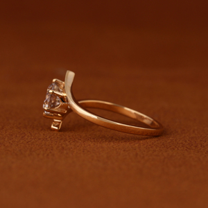 Bague de fiançailles solitaire en diamant de laboratoire rond de 2 carats, or massif 14 carats, bague de promesse de mariage pour femme - Product Image 3