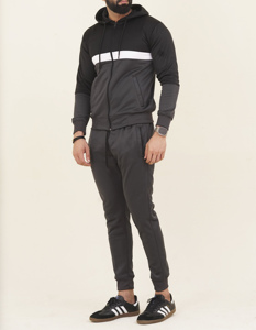 Conjunto Deportivo de Invierno para Hombre, 100% Algodón, Forro Polar Ligero y Transpirable, con Capucha y Cremallera, Estilo Urbano, de Secado Rápido, con Estampado - Product Image 3