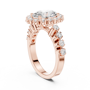 Anillo de Compromiso para Mujer, Oro Rosa de 14K, Diamante Ovalado Cultivado en Laboratorio, Corte Brillante, Minimalista, Clásico, Certificado IGI, Rosa Imperial - Product Image 3